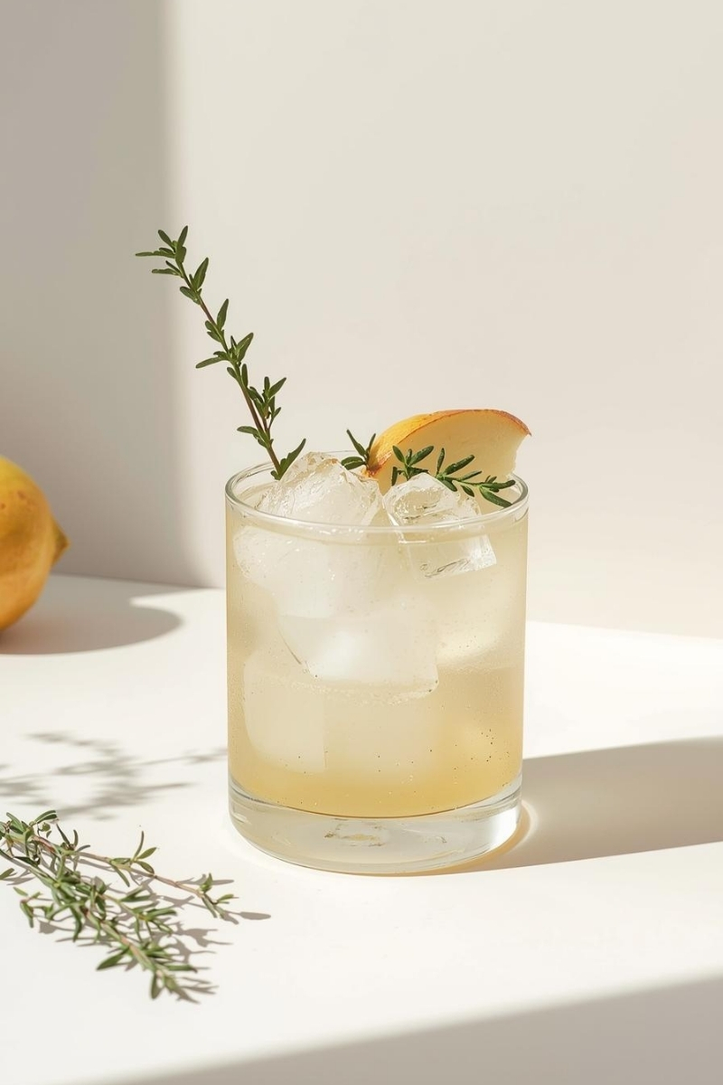 Apfel-Mocktail mit Thymian Mocktail Drinks ohne Alkohol Schwangerschaft