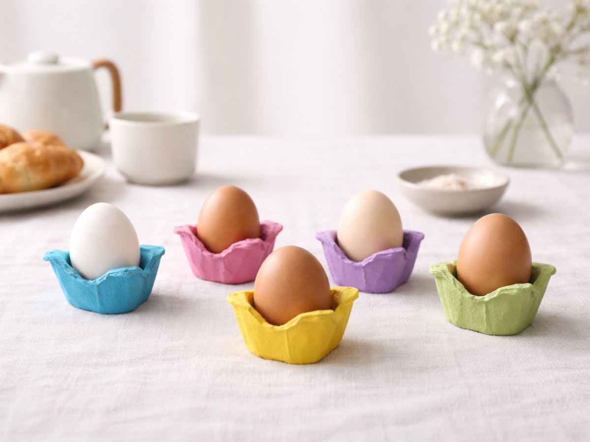 Eierbecher aus Eierkarton - Osterbastelideen f&uuml;r Kinder