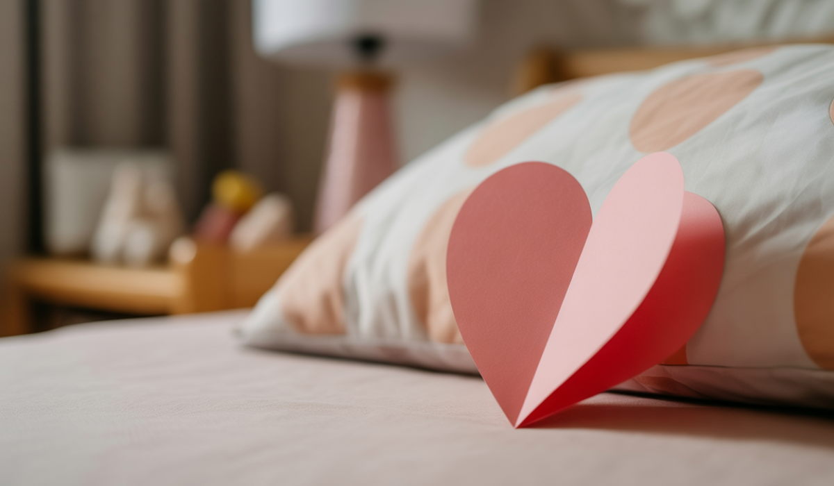 Valentinstag mit Kindern feiern herz kissen