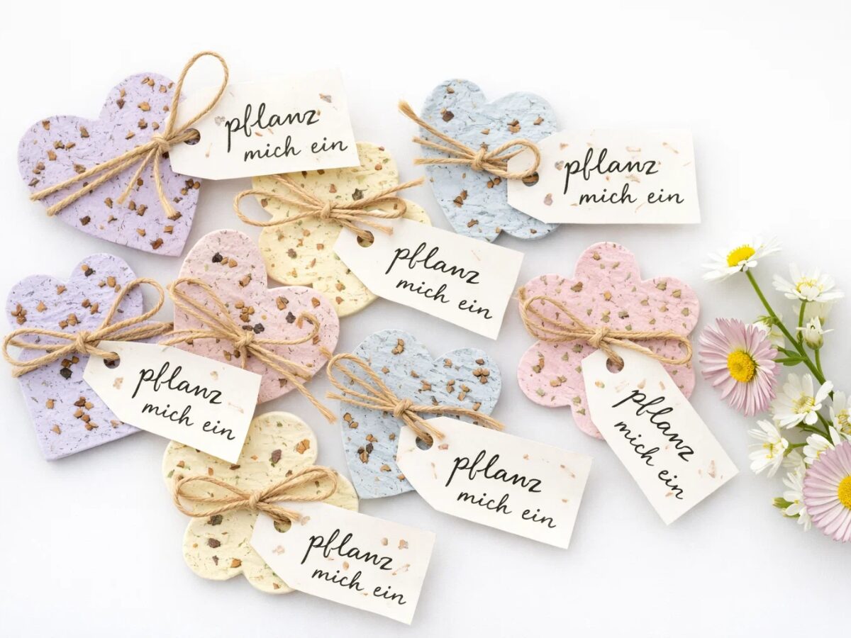 Samenpapier selber machen Gastgeschenk