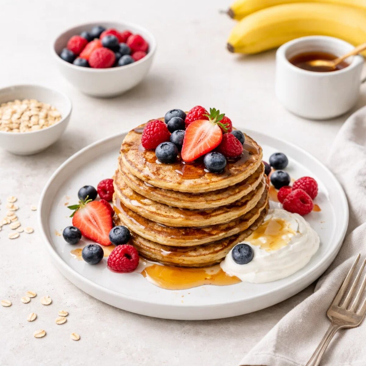 Schnelle Rezepte Schwangerschaft - Bananen-Hafer-Pancakes aus der Pfanne