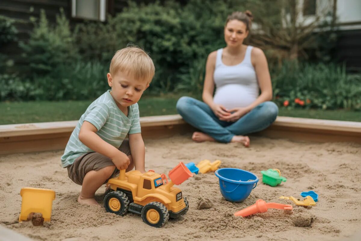 Aktivit&auml;ten f&uuml;r Kleinkinder, bei denen Mama sich entspannen kann Schwanger mit Kleinkind