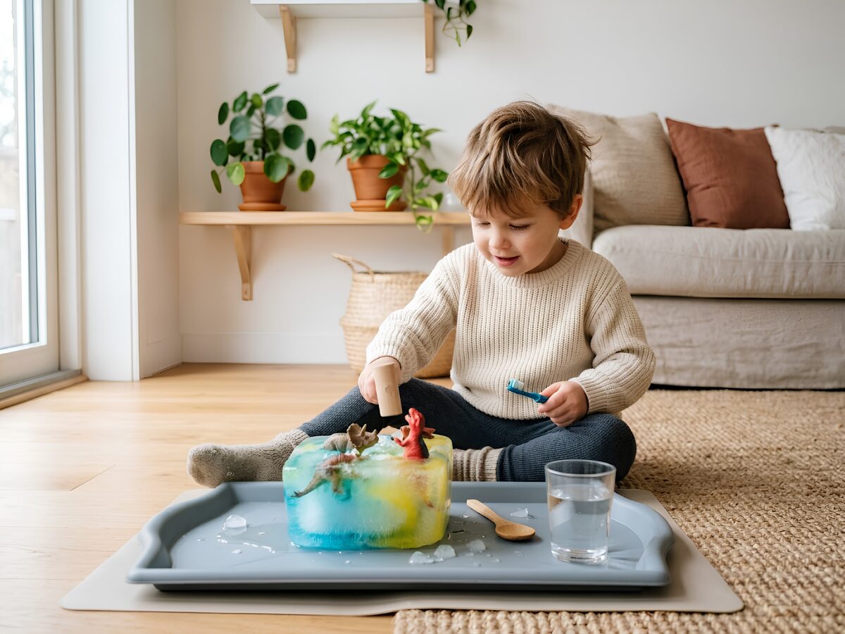 7 Spiele, die Kinder lange alleine besch&auml;ftigen - Eis-Ausgrabung