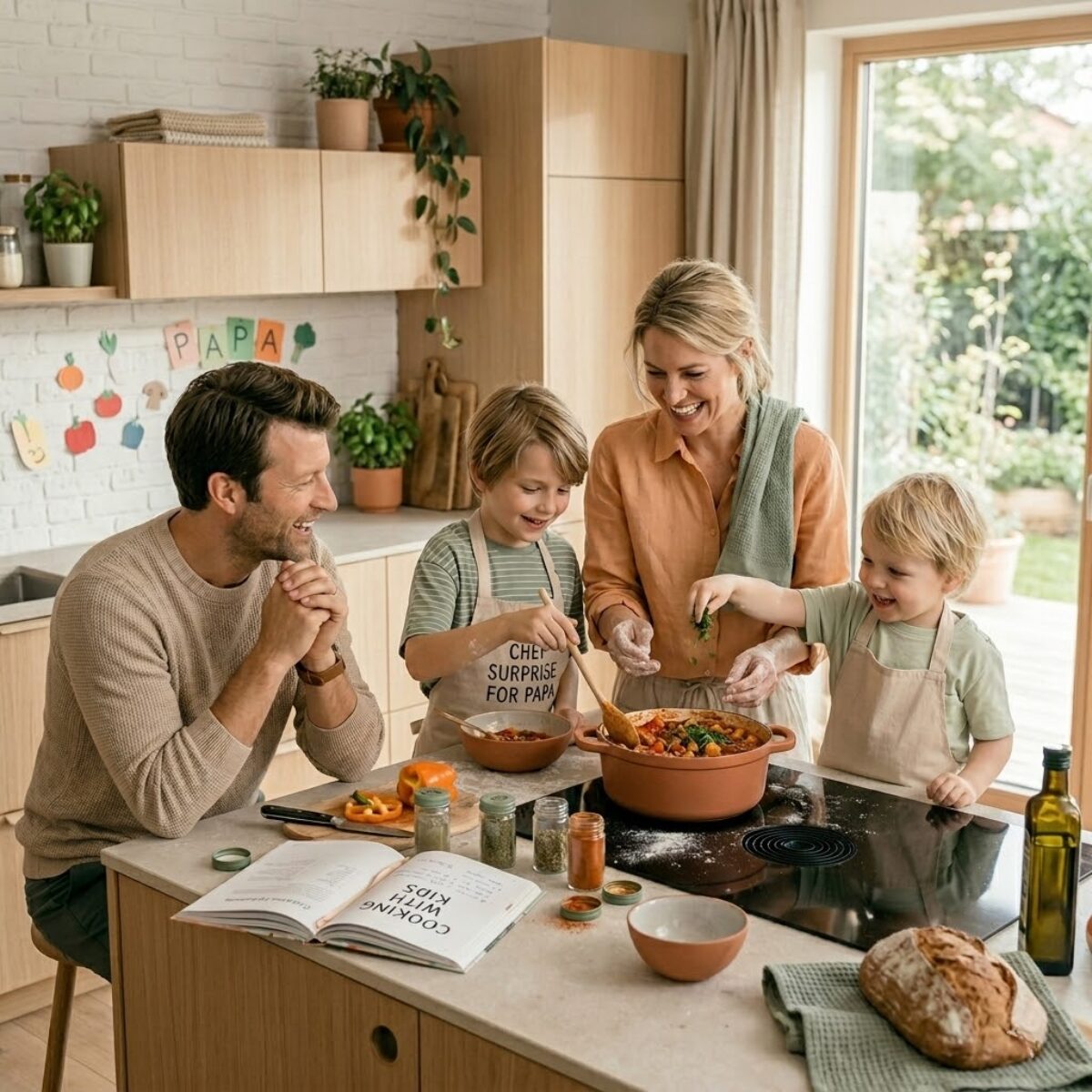 Vatertag Ausflug mit Kindern - Essen kochen