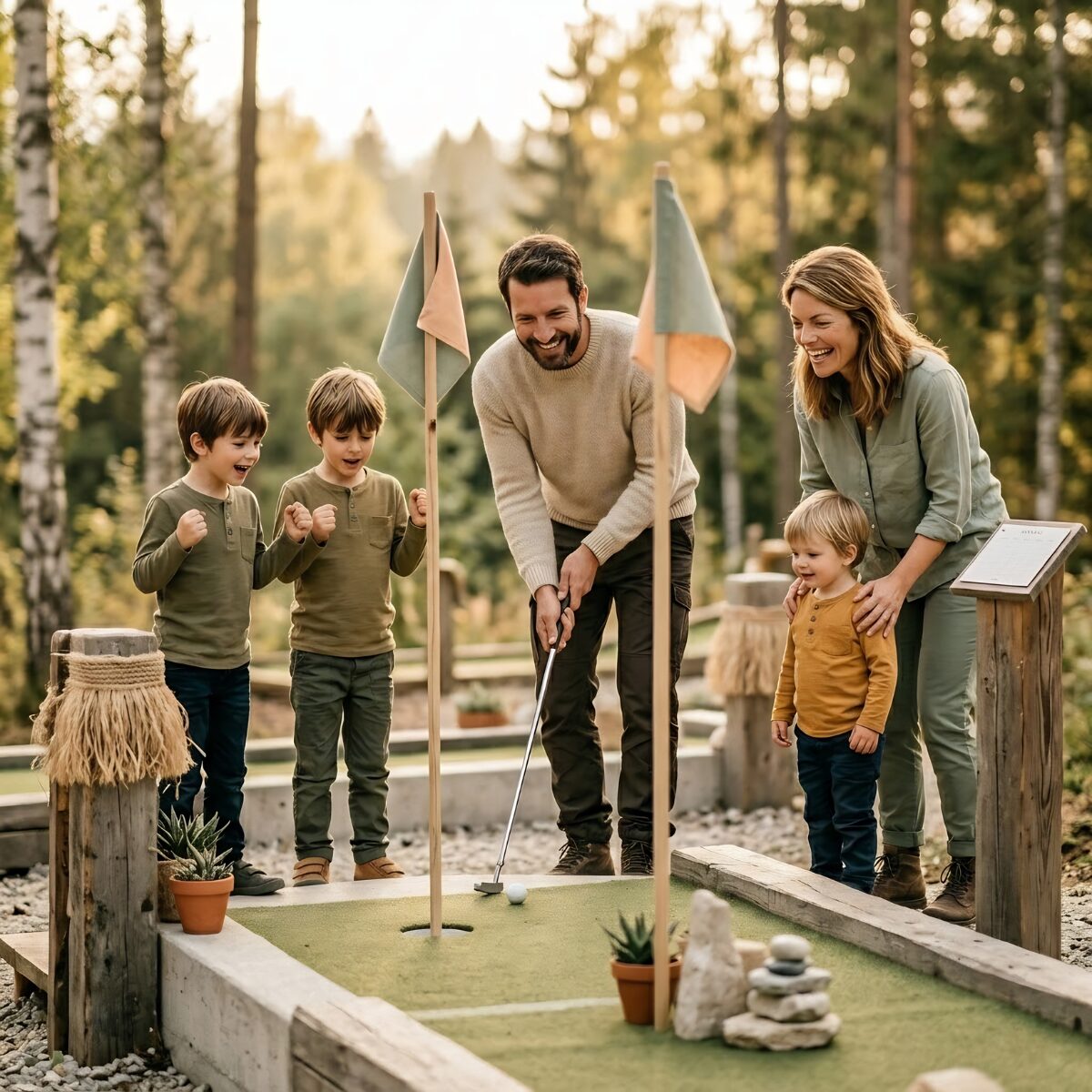 Vatertag Ausflug mit Kindern - Minigolf