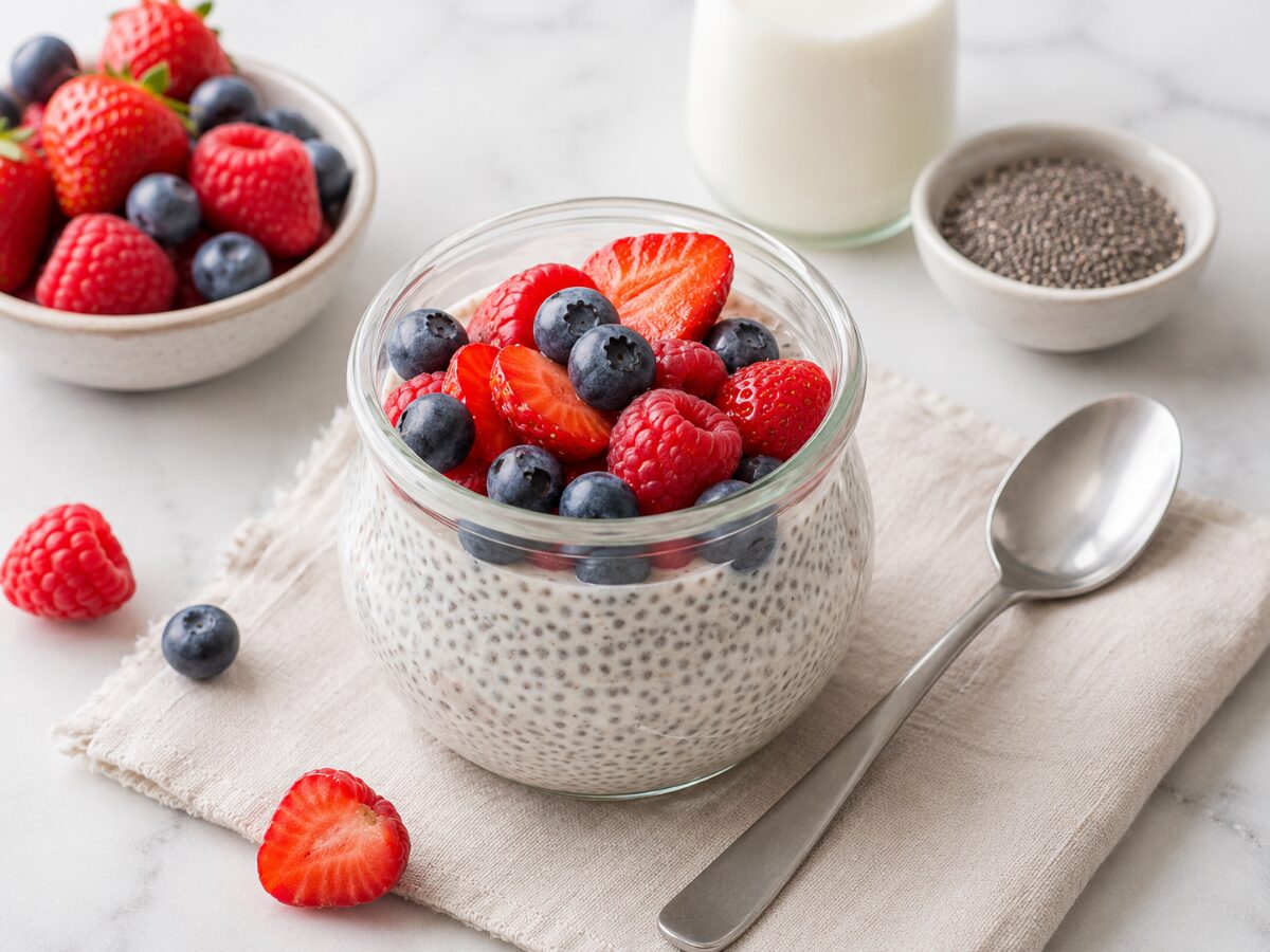 Chia-Pudding mit Fr&uuml;chten - gesunde Brotdose n Ideen f&uuml;r Kinder