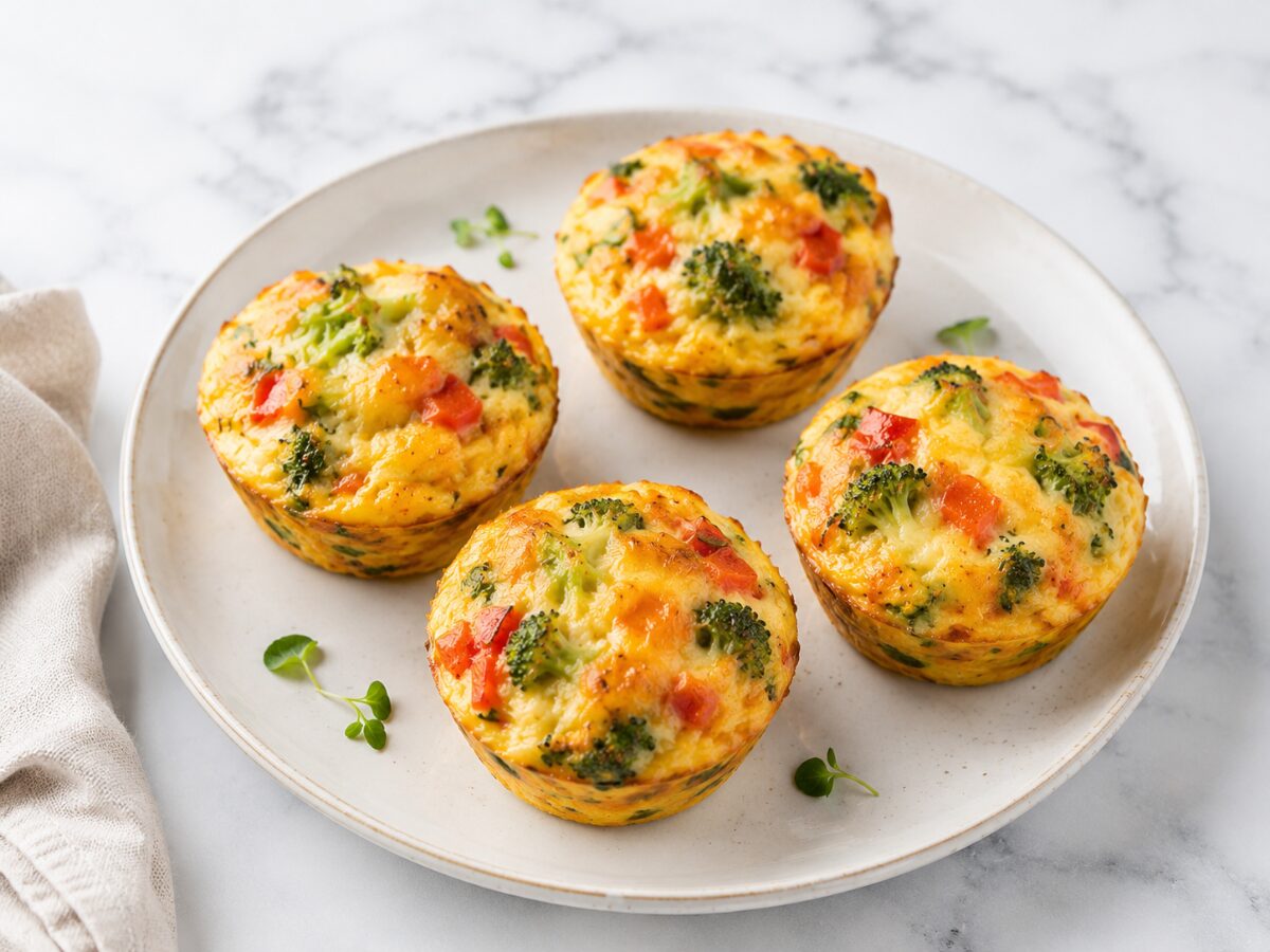 Eier Muffins mit Gem&uuml;se - gesunde Brotdose n Ideen f&uuml;r Kinder