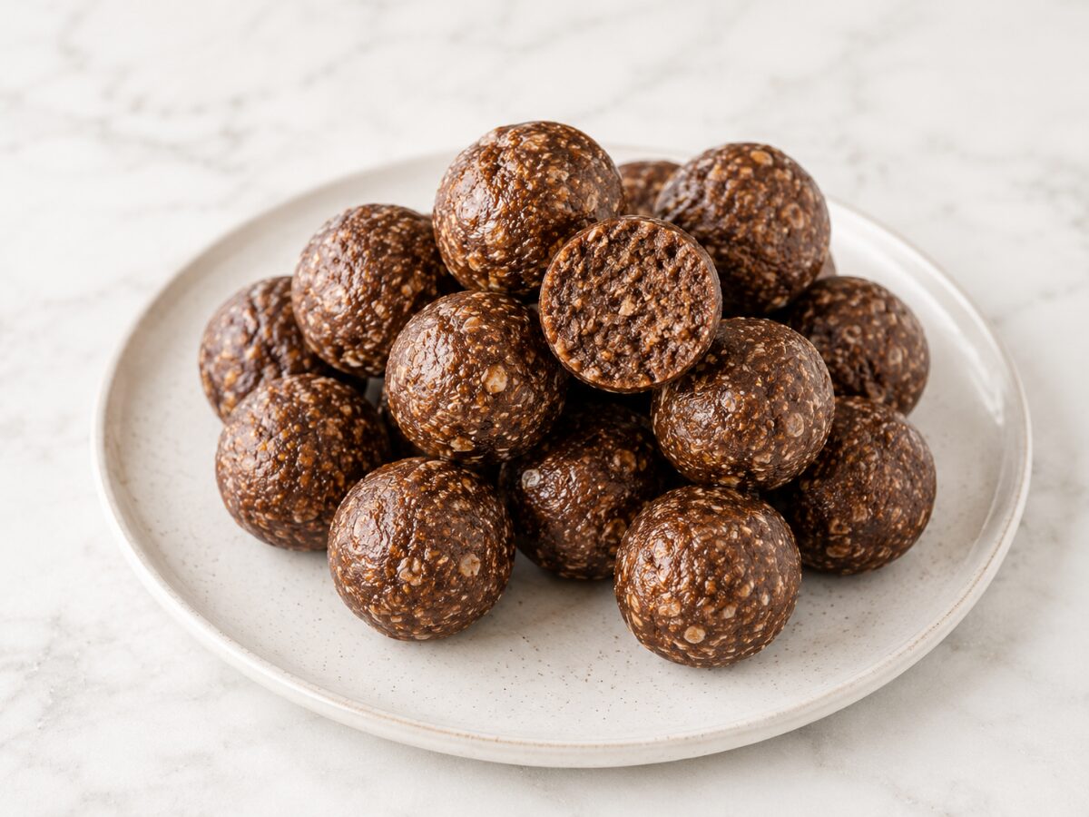 Energyballs mit Datteln - gesunde Brotdose n Ideen f&uuml;r Kinder