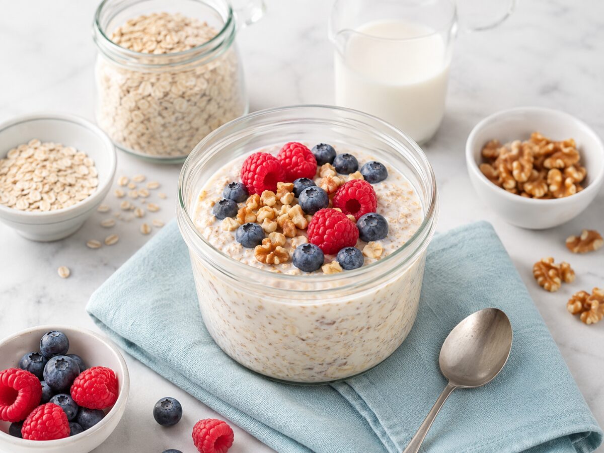 Overnight Oats im Glas - gesunde Brotdose n Ideen f&uuml;r Kinder