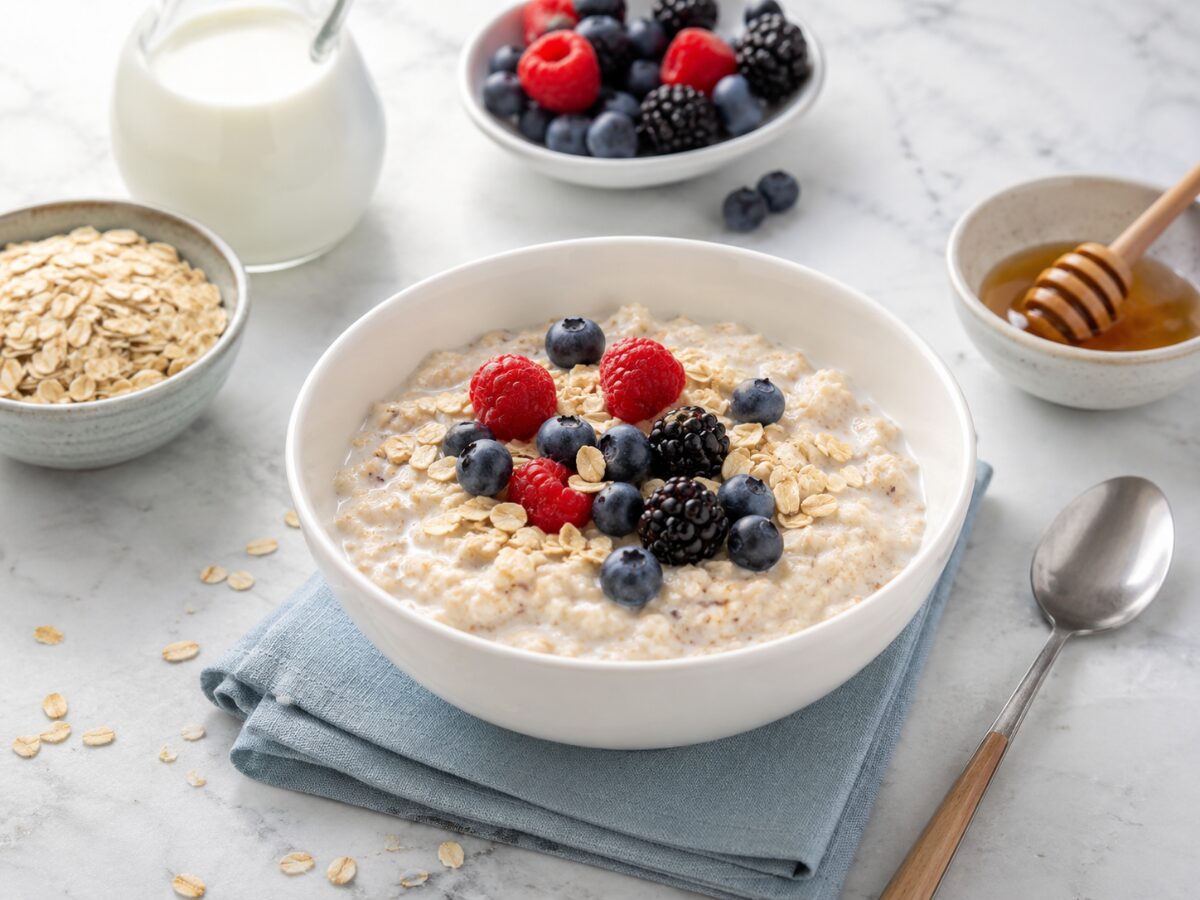 Porridge to go mit Beeren - gesunde Brotdose n Ideen f&uuml;r Kinder