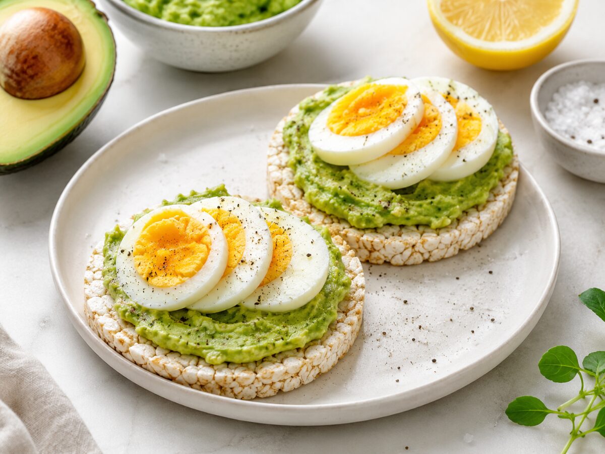 Reiswaffeln mit Avocado und Ei - gesunde Brotdose n Ideen f&uuml;r Kinder