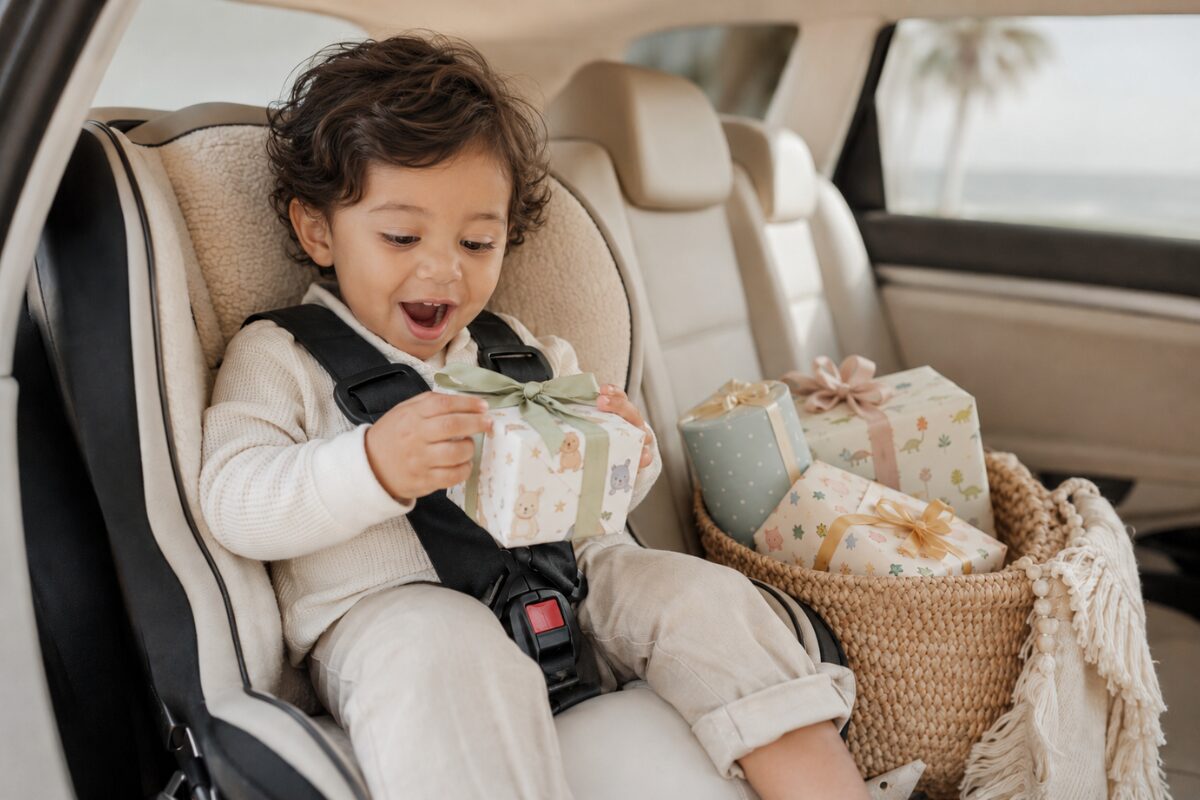 kleinkind-geschenk-auspacken-auto-autositz-reisen-mit-kindern